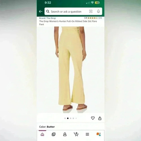 NWT Ribbed side slit flare pants - Picture 5 of 6